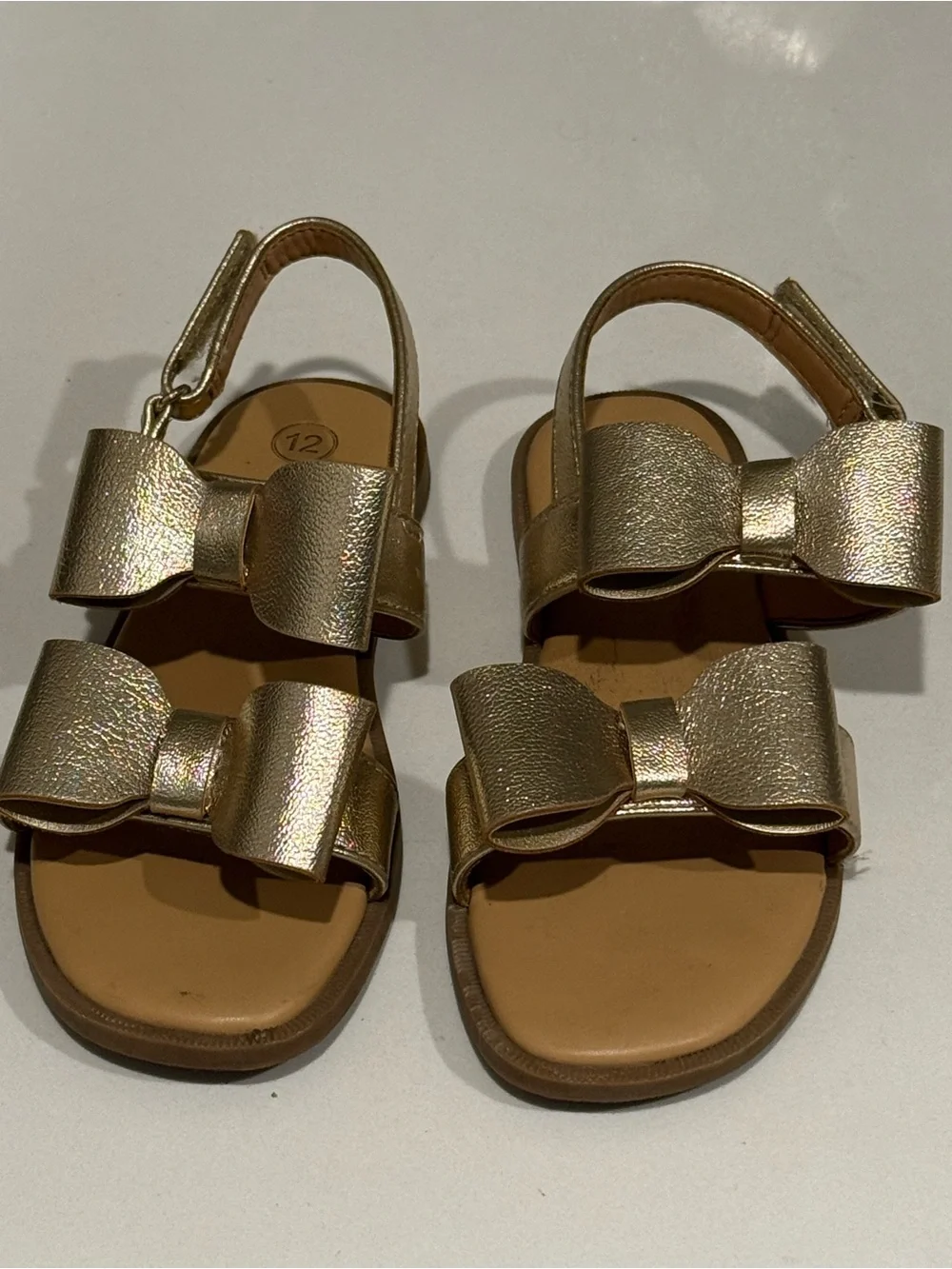 Cat & Jack Girls Metallic Gold Bow Sandals